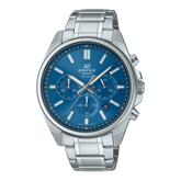 Edifice Men's Watch Analog Chronograph, Blue Dial Silver Stainless Band, EFV-650D-2AVDF